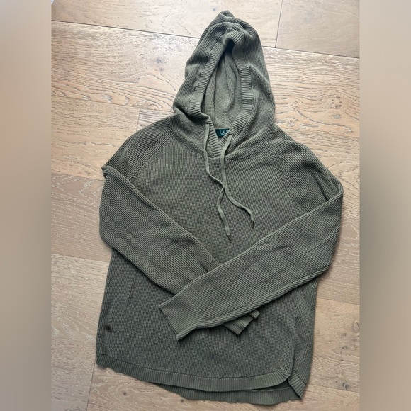 RALPH LAUREN Olive Green Hooded Sweater Lauren GREEN LABEL - Picture 4 of 7